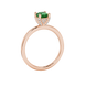 Emerald cut hidden halo solitaire ring in gold featuring a 5.00 MM center gemstone secured in a four-prong setting