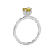 Emerald cut hidden halo solitaire ring in gold featuring a 5.00 MM center gemstone secured in a four-prong setting