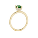 Emerald cut hidden halo solitaire ring in gold featuring a 5.00 MM center gemstone secured in a four-prong setting