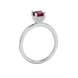 Emerald cut hidden halo solitaire ring in gold featuring a 5.00 MM center gemstone secured in a four-prong setting
