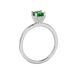 Emerald cut hidden halo solitaire ring in gold featuring a 5.00 MM center gemstone secured in a four-prong setting