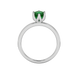 Asscher cut solitaire ring featuring a vibrant green gemstone secured in a six-prong crown setting crafted in gold
