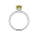 Asscher cut solitaire ring featuring a brilliant yellow gemstone secured in a six-prong crown setting crafted in gold