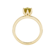 Asscher cut solitaire ring featuring a brilliant yellow gemstone secured in a six-prong crown setting crafted in gold