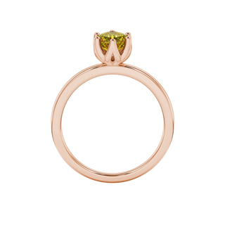 canary yellow asscher gemstone ring in rose gold