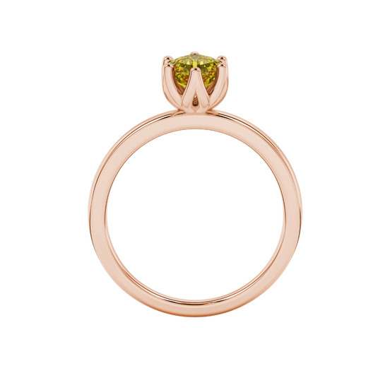 canary yellow asscher gemstone ring in rose gold