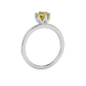 Asscher cut solitaire ring featuring a brilliant yellow gemstone secured in a six-prong crown setting crafted in gold