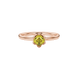 Asscher cut solitaire ring featuring a brilliant yellow gemstone secured in a six-prong crown setting crafted in gold