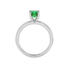 Green Asscher cut solitaire ring in gold featuring a 5.00 MM gemstone in a classic four-prong cathedral setting