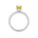 Yellow Asscher cut solitaire ring in gold featuring a 5.00 MM gemstone in a classic four-prong cathedral setting