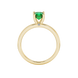 Green Asscher cut solitaire ring in gold featuring a 5.00 MM gemstone in a classic four-prong cathedral setting