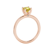 Yellow Asscher cut solitaire ring in gold featuring a 5.00 MM gemstone in a classic four-prong cathedral setting