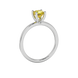 Yellow Asscher cut solitaire ring in gold featuring a 5.00 MM gemstone in a classic four-prong cathedral setting
