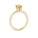 Yellow Asscher cut solitaire ring in gold featuring a 5.00 MM gemstone in a classic four-prong cathedral setting