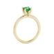 Green Asscher cut solitaire ring in gold featuring a 5.00 MM gemstone in a classic four-prong cathedral setting