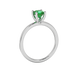 Green Asscher cut solitaire ring in gold featuring a 5.00 MM gemstone in a classic four-prong cathedral setting