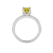 Yellow Asscher cut solitaire ring in gold featuring a floral-inspired four-prong basket setting with a 5.00 MM center gemstone