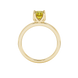 Yellow Asscher cut solitaire ring in gold featuring a floral-inspired four-prong basket setting with a 5.00 MM center gemstone