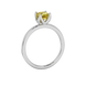 Yellow Asscher cut solitaire ring in gold featuring a floral-inspired four-prong basket setting with a 5.00 MM center gemstone