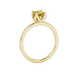 Yellow Asscher cut solitaire ring in gold featuring a floral-inspired four-prong basket setting with a 5.00 MM center gemstone