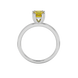 Yellow Asscher cut gemstone solitaire ring in gold featuring a refined six-prong basket setting