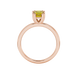 Yellow Asscher cut gemstone solitaire ring in gold featuring a refined six-prong basket setting