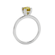 Yellow Asscher cut gemstone solitaire ring in gold featuring a refined six-prong basket setting