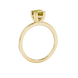 Yellow Asscher cut gemstone solitaire ring in gold featuring a refined six-prong basket setting