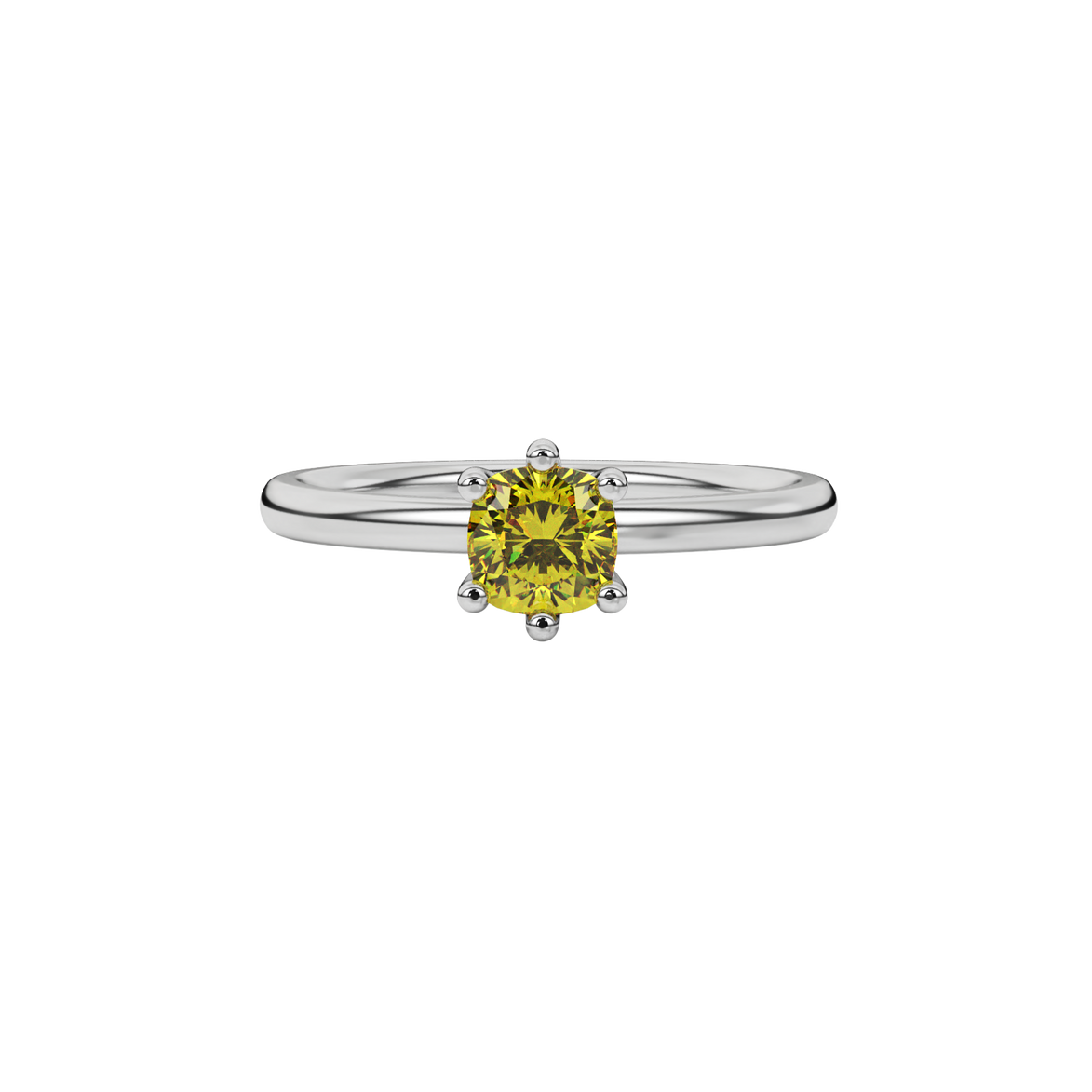 Royal Cushion Solitaire Gemstone Ring