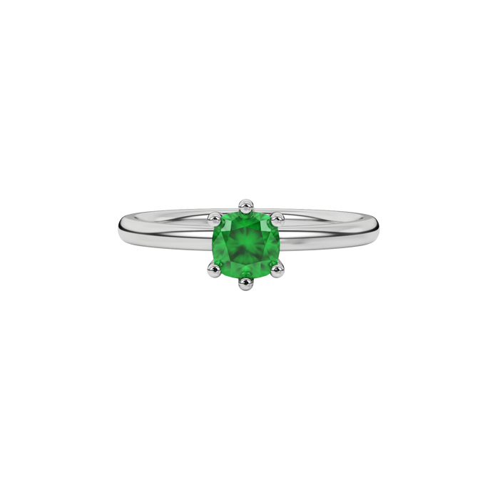 Royal Cushion Solitaire Gemstone Ring