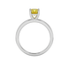 Yellow cushion cut solitaire gemstone ring in yellow gold four-prong setting