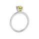 Yellow cushion cut solitaire gemstone ring in yellow gold four-prong setting