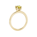 Yellow cushion cut solitaire gemstone ring in yellow gold four-prong setting