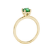 Green cushion cut solitaire gemstone ring in white gold four-prong setting