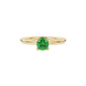 Green cushion cut solitaire gemstone ring in white gold four-prong setting