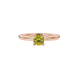 Yellow cushion cut solitaire gemstone ring in yellow gold four-prong setting