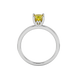 Yellow cushion cut solitaire gemstone ring in rose gold with classic four prong setting