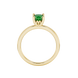 Green cushion cut solitaire gemstone ring in rose gold with classic four prong setting