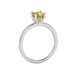 Yellow cushion cut solitaire gemstone ring in rose gold with classic four prong setting