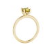 Yellow cushion cut solitaire gemstone ring in rose gold with classic four prong setting