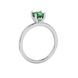Green cushion cut solitaire gemstone ring in rose gold with classic four prong setting