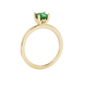 Green cushion cut solitaire gemstone ring in rose gold with classic four prong setting