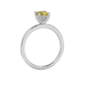 Yellow cushion cut gemstone ring with diamond gallery detailing in yellow gold