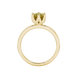 Yellow cushion cut floral solitaire ring in rose gold with six prong flower setting