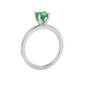 Green cushion cut solitaire gemstone ring with accent diamonds in rose gold four prong setting