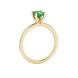 Green cushion cut solitaire gemstone ring with accent diamonds in rose gold four prong setting