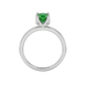 Green cushion cut solitaire ring with tulip basket setting in rose gold