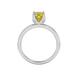 Yellow cushion cut solitaire ring with tulip basket setting in rose gold