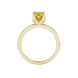 Yellow cushion cut solitaire ring with tulip basket setting in rose gold