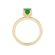 Green cushion cut solitaire ring with tulip basket setting in rose gold